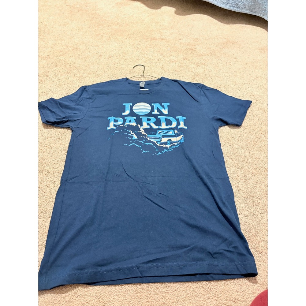 Jon Pardi Mens Graphic T-Shirt Navy Blue Country Music Truck Logo Size M